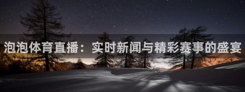 泡泡体育直播：实时新闻与精彩赛事的盛宴