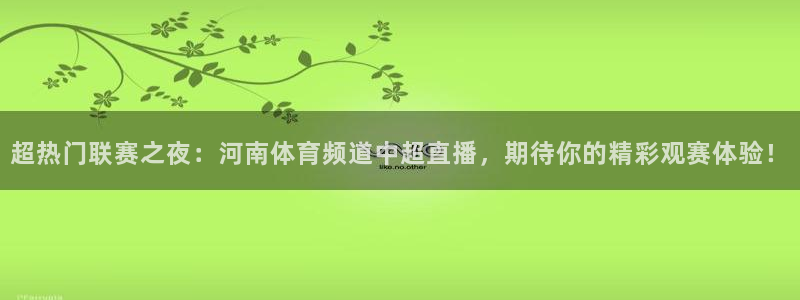 超热门联赛之夜：河南体育频道中超直播，期待你的精彩观赛体验！